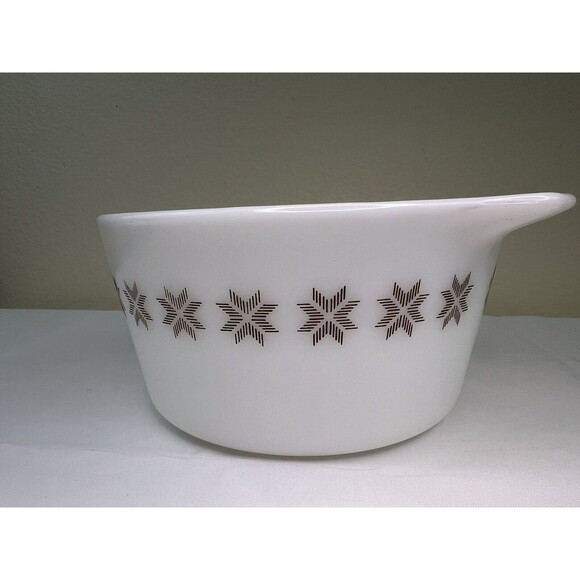 PYREX Town and Country Design #473 1 Quart Casserole Dish Cinderella Brown Star - Picture 7 of 9